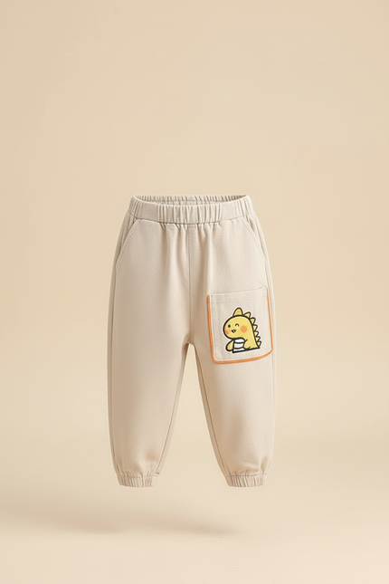 Pantalon Beige Coton Ample Motif Dinosaure Enfant - vue 3