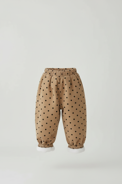 Pantalon Beige Polka Dot Ample Molletonné Enfant Hiver - vue 3