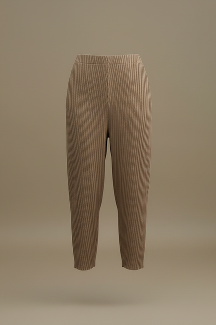 Pantalon Beige Plissé Ample Fluide Décontracté Femme - Polyester - vue 3