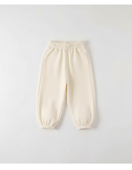 Pantalon Beige Molletonné Élastique Confortable Enfant