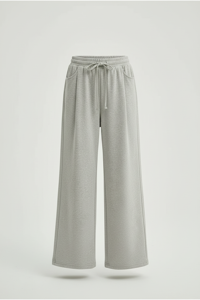 Pantalon Beige Molletonné Ample Confortable Fille - Gris - vue 2