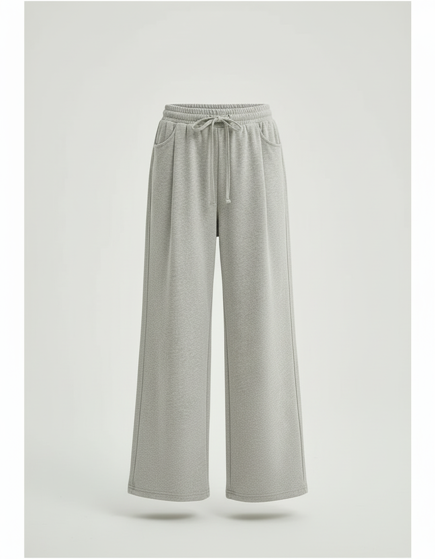 Pantalon Beige Molletonné Ample Confortable Fille - Gris - vue 2