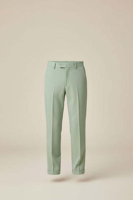Pantalon Beige Vert Menthe Classique Élégant Garçon - Gabardine - vue 2