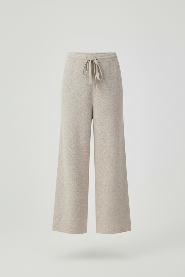 Pantalon Beige Tricoté Ample Décontracté Laine Doux - vue 3