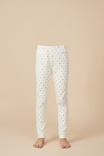 Pantalon Beige À Pois Colorés Enfant Coton - vue 3