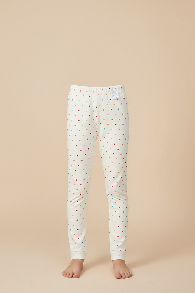 Pantalon Beige À Pois Colorés Enfant Coton - vue 3