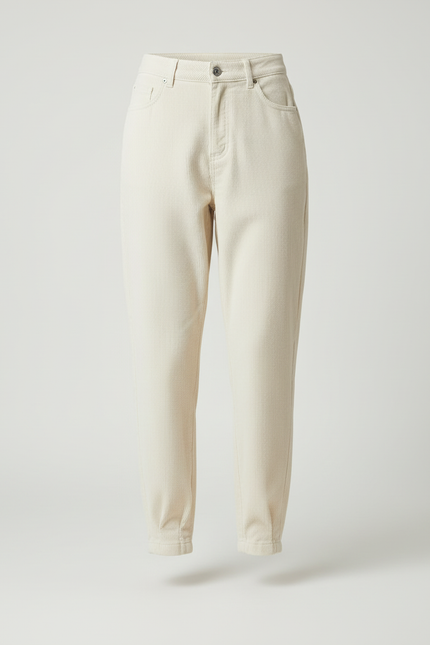 Pantalon Velours Femme Beige - vue 3