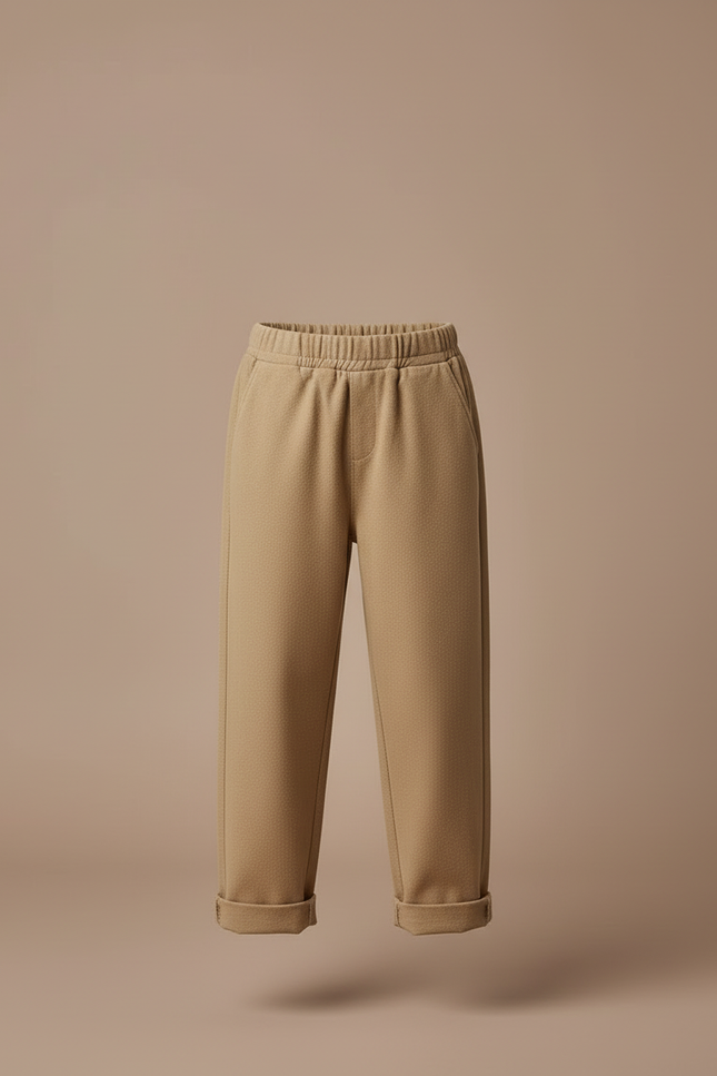 Pantalon Beige Ample Décontracté Enfant Fille Coton - Camel Laine - vue 3