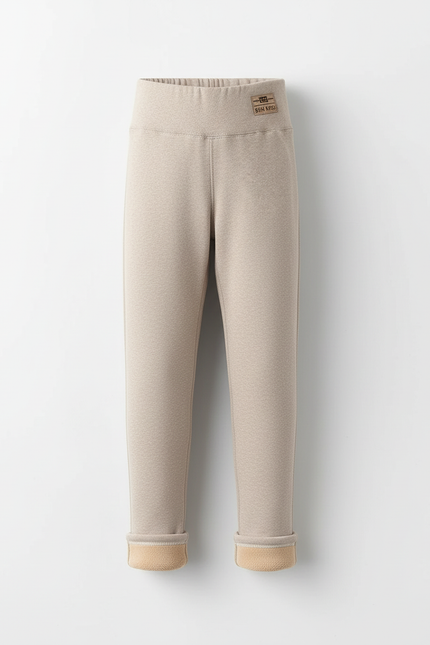 Pantalon Beige Chaud Doublé Polaire Enfant Hiver - Molleton - vue 2