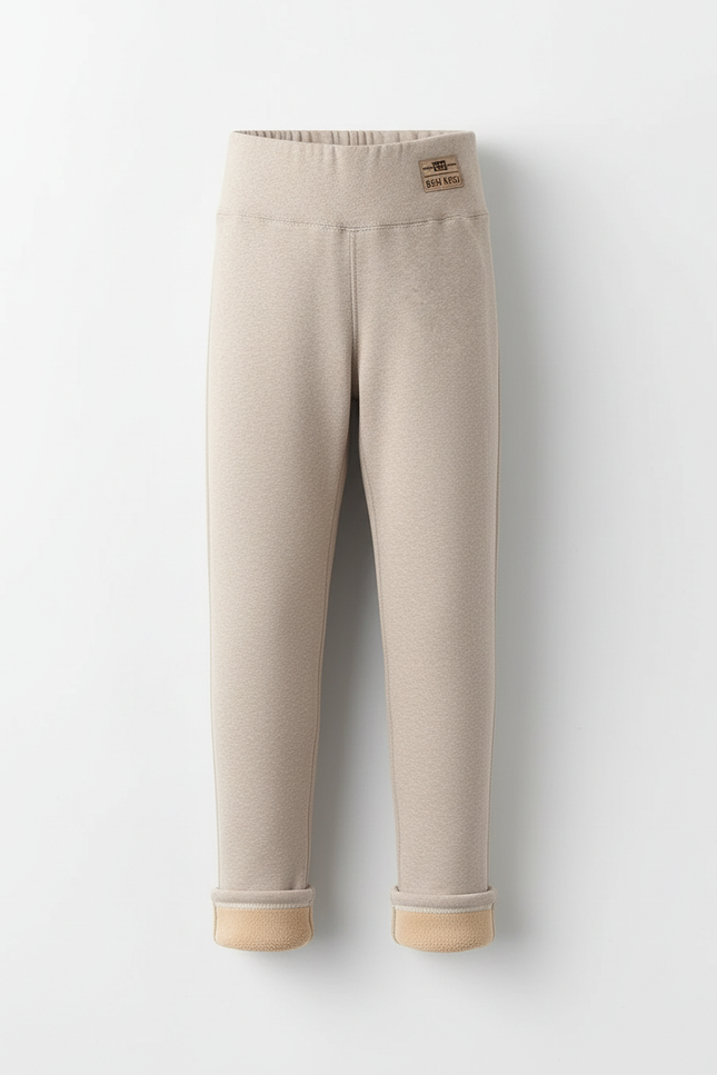 Pantalon Beige Chaud Doublé Polaire Enfant Hiver - Molleton - vue 2