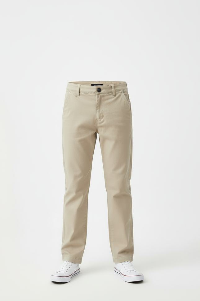 Pantalon Beige Coton Garçon Classique Décontracté - Gabardine - vue 3