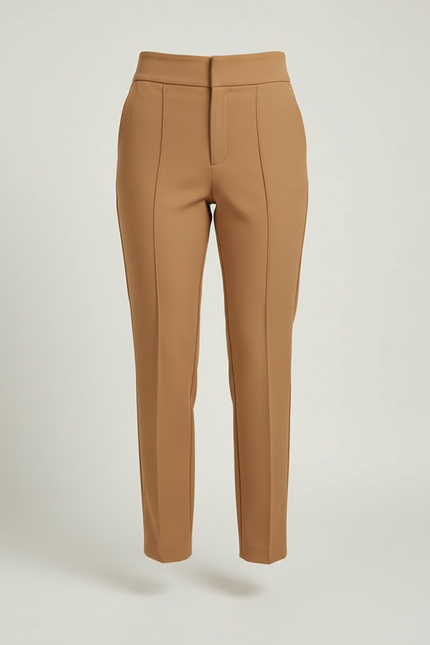 Pantalon Marron Beige Femme - Camel Gabardine - vue 3