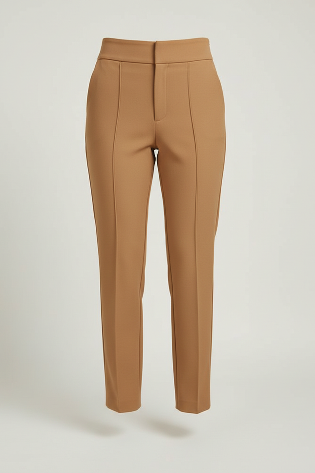 Pantalon Marron Beige Femme - Camel Gabardine - vue 3