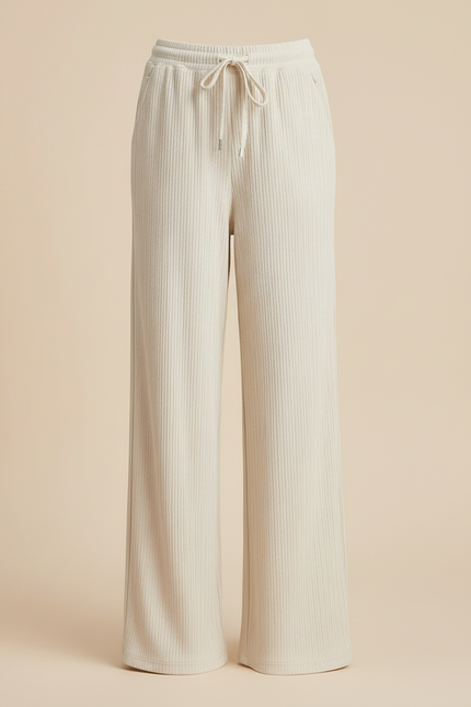 Pantalon Beige Large Côtelé Décontracté Fille - Cordé - vue 3