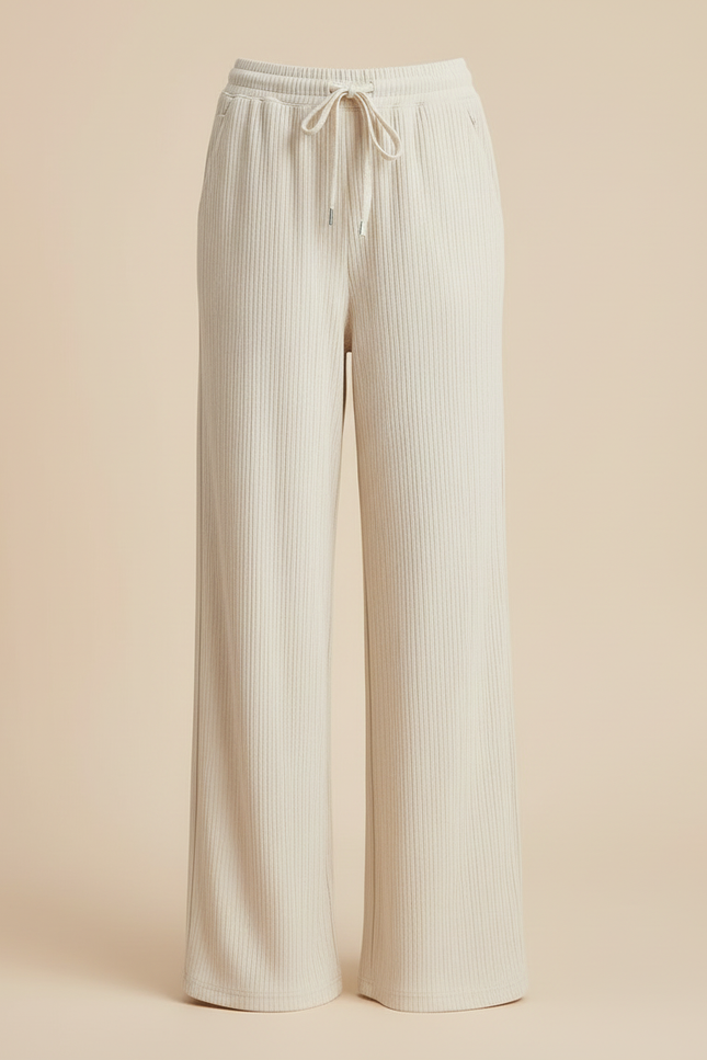 Pantalon Beige Large Côtelé Décontracté Fille - Cordé - vue 3