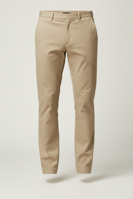 Pantalon Beige Coton Homme Décontracté Classique - vue 3