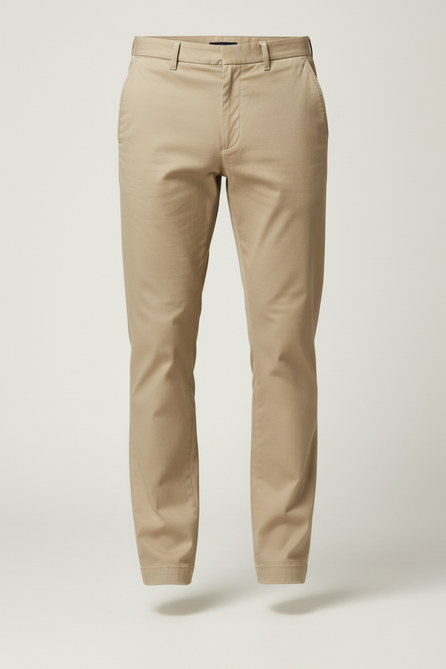 Pantalon Beige Coton Homme Décontracté Classique - vue 3