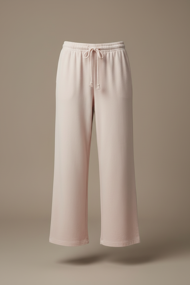Pantalon Beige Ample Coton Doux Décontracté Femme - Rose Molleton - vue 3