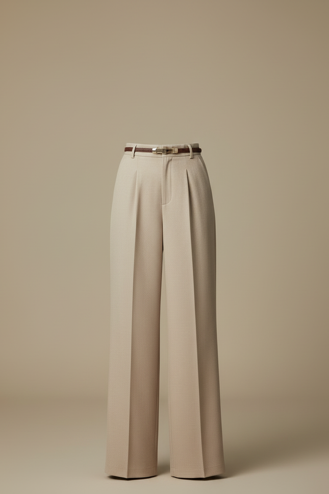 Pantalon Palazzo Beige - Laine - vue 3