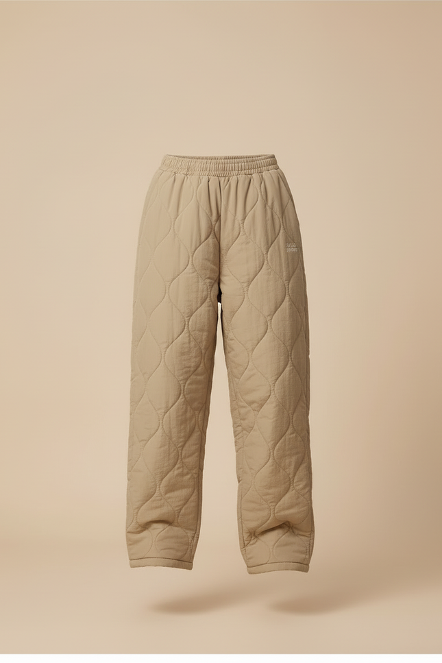 Pantalon Beige Matelassé Ample Décontracté Hiver Femme - Polyester - vue 3