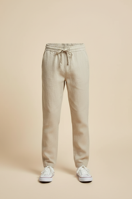 Pantalon Beige A0f3 - Lin - vue 3
