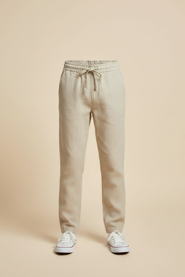 Pantalon Beige A0f3 - Lin - vue 3