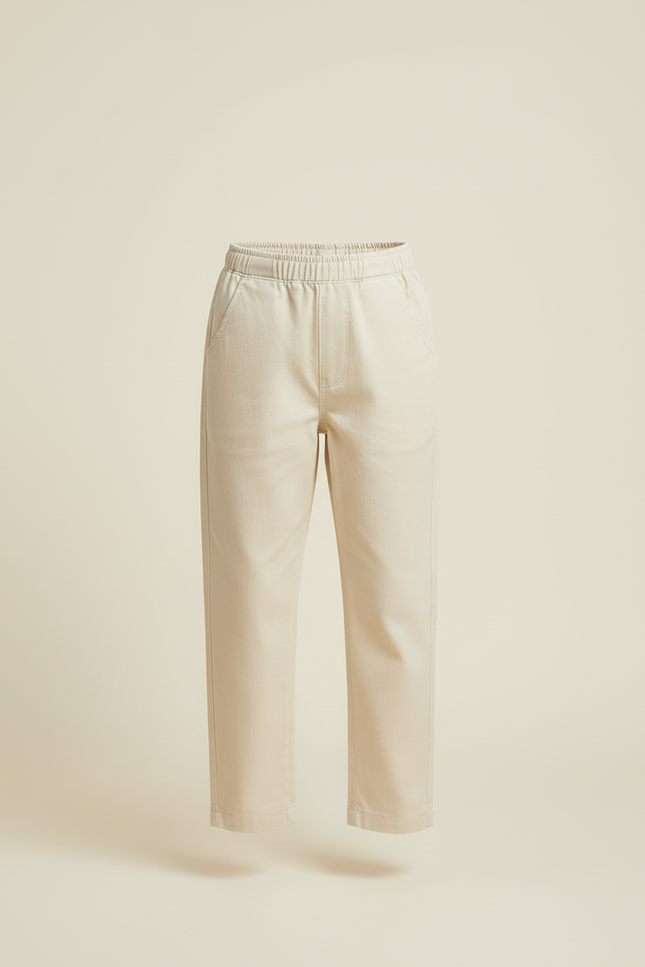 Pantalon Beige Coton Droit Décontracté Enfant - vue 3