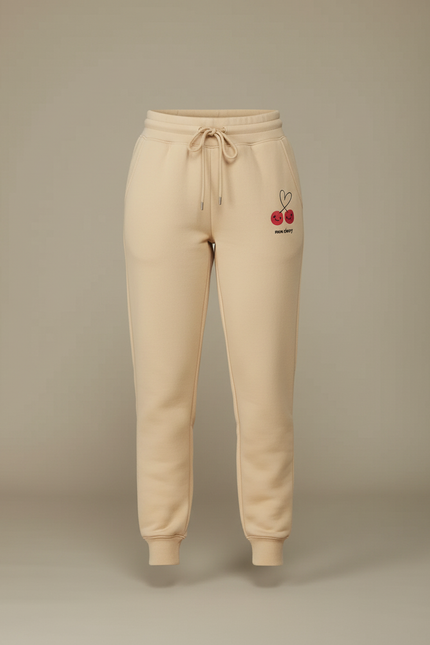 Pantalon Beige Molletonné Confortable Décontracté Cerises - vue 3