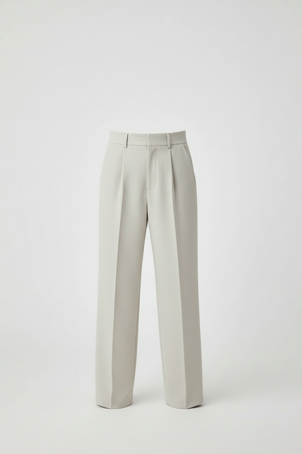 Pantalon Beige Plissé Décontracté Ample Garçon - Polyester - vue 3
