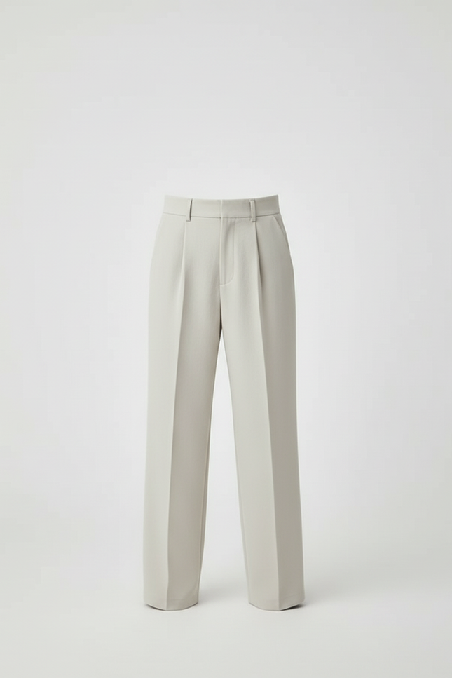 Pantalon Beige Plissé Décontracté Ample Garçon - Polyester - vue 3