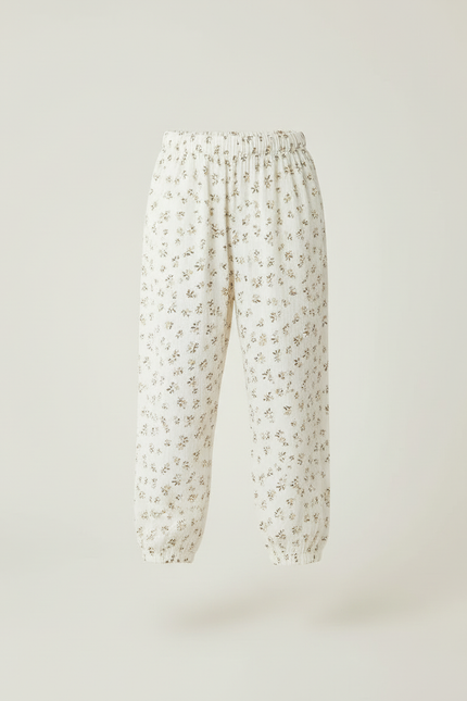 Pantalon Beige Fleuri Ample Mousseline Enfant - Viscose - vue 3