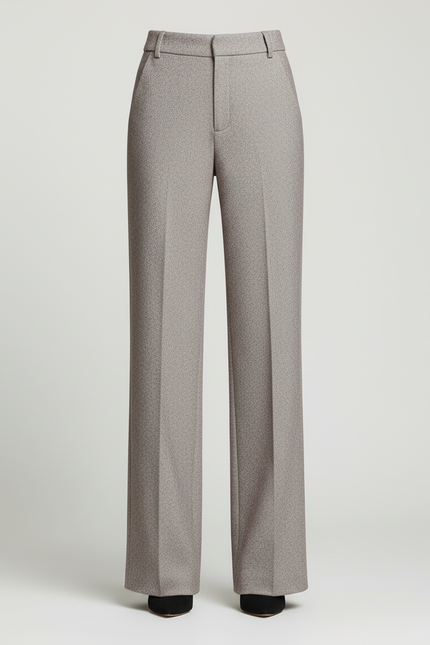Pantalon Beige Droit Épais Chaud Femme - Tweed - vue 3