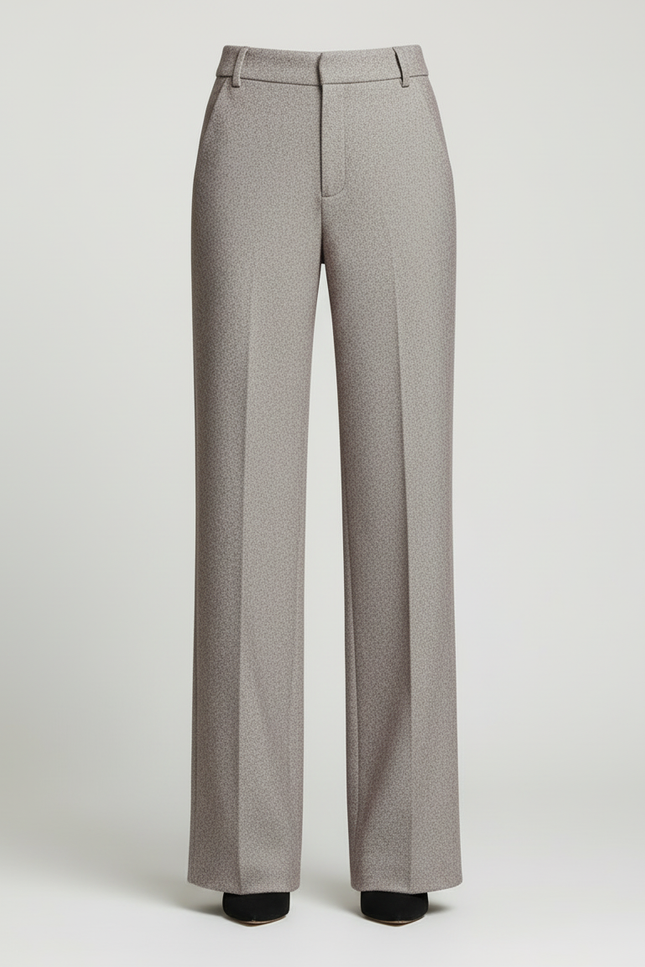 Pantalon Beige Droit Épais Chaud Femme - Tweed - vue 3
