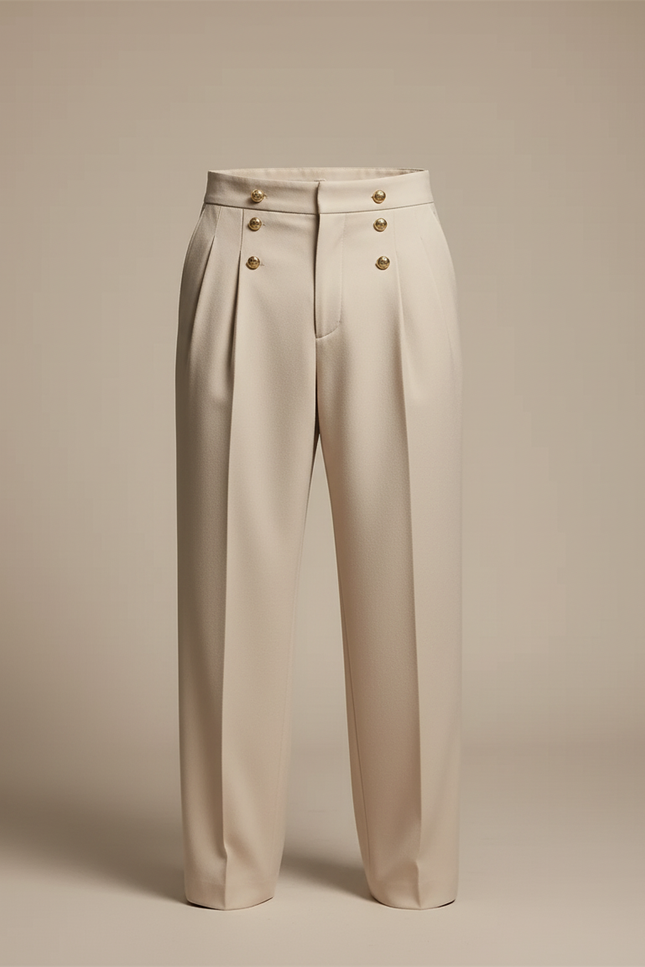 Pantalon Beige Vintage - Gabardine - vue 3