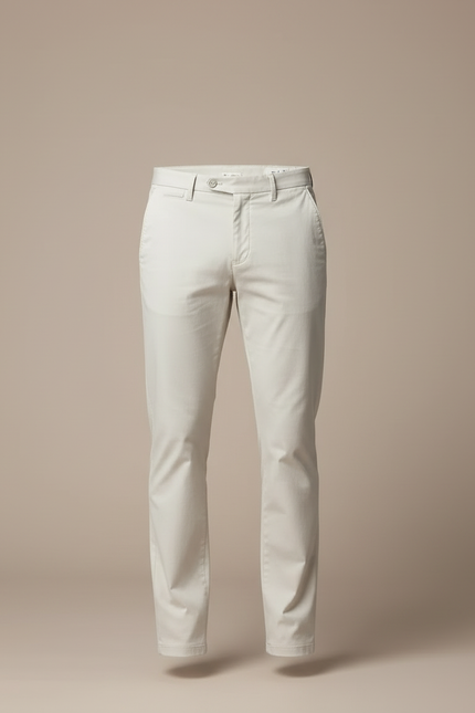 Pantalon Beige Coton Coupe Droite Élégant Homme - Gabardine - vue 3
