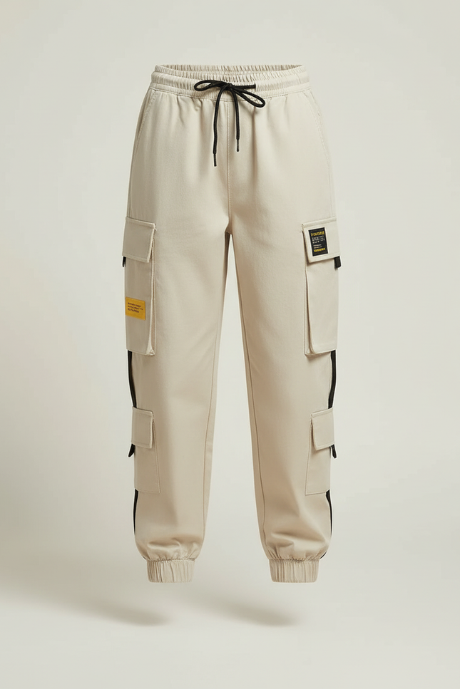 Pantalon Beige Cargo Ample Décontracté Fille - Toile - vue 3