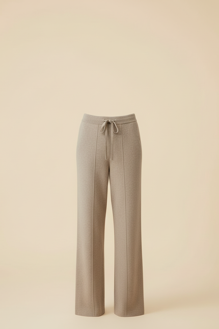 Pantalon Beige Tricoté Ample Confortable Décontracté - Maille - vue 3