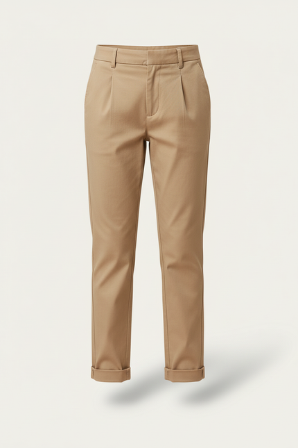 Pantalon Beige Plissé Décontracté Enfant Coton - Gabardine - vue 3