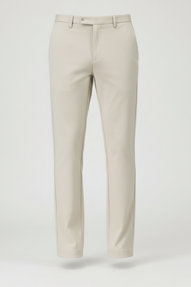 Pantalon Beige Stretch Coton Slim Élégant Homme - vue 3
