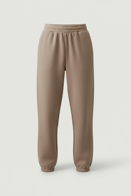 Pantalon Beige Molletonné Ample Confortable Décontracté - vue 3