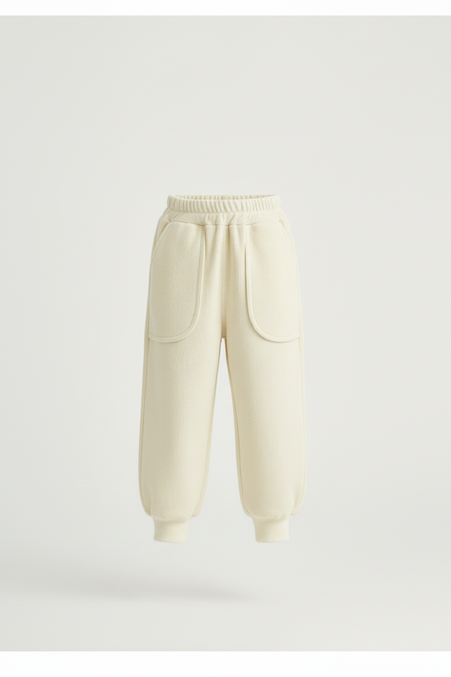 Ensemble Pantalon Beige - Cordé - vue 3