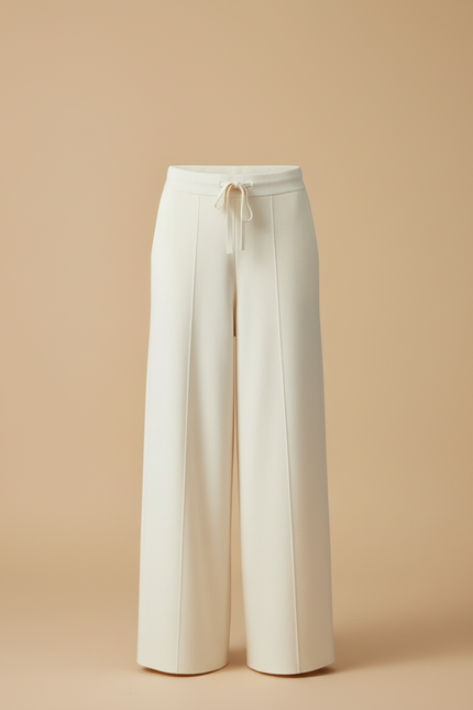 Pantalon Beige Ample Laine Tricoté Décontracté - vue 3