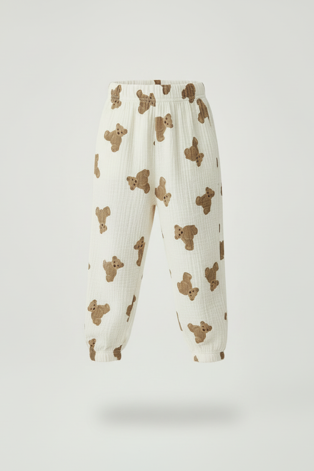 Pantalon Beige Oursons Coton Ample Confort Enfant - vue 3