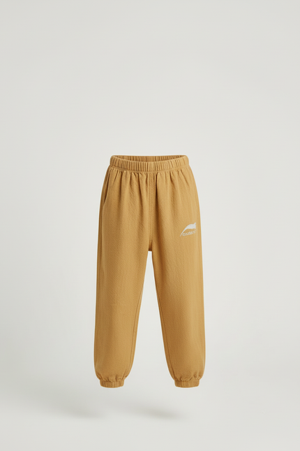 Pantalon Beige Coton Ample Unisexe Sportif Enfant - Camel Molleton - vue 3