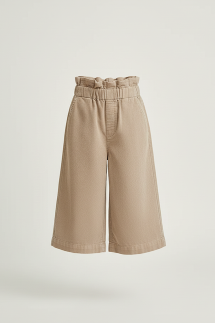 Pantalon Beige Enfant Côtelé Ample Décontracté Fille - Cordé - vue 3