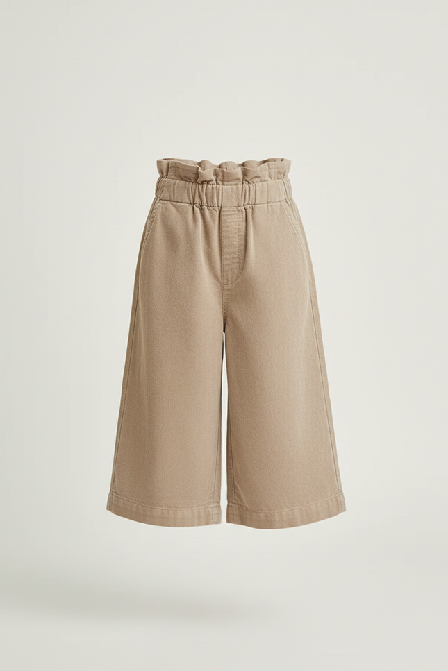 Pantalon Beige Enfant Côtelé Ample Décontracté Fille - Cordé - vue 3