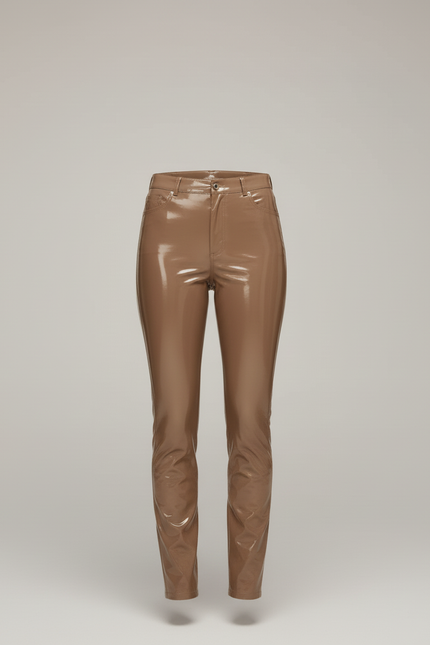 Pantalon Simili Beige Femme - Simili cuir - vue 3