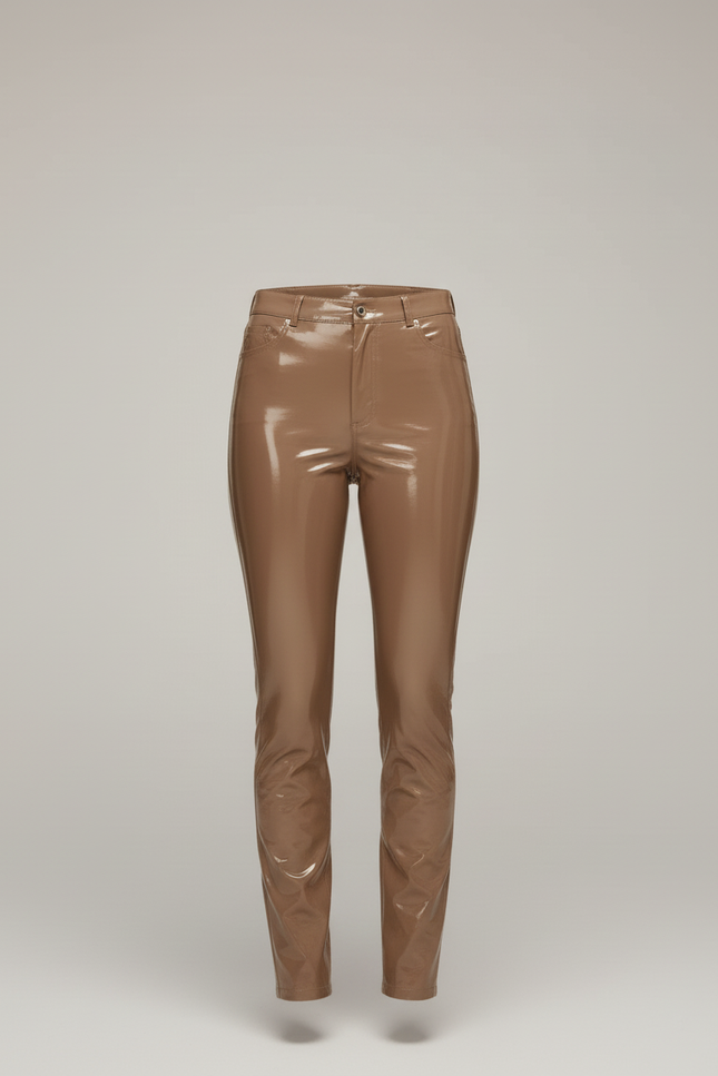 Pantalon Simili Beige Femme - Simili cuir - vue 3