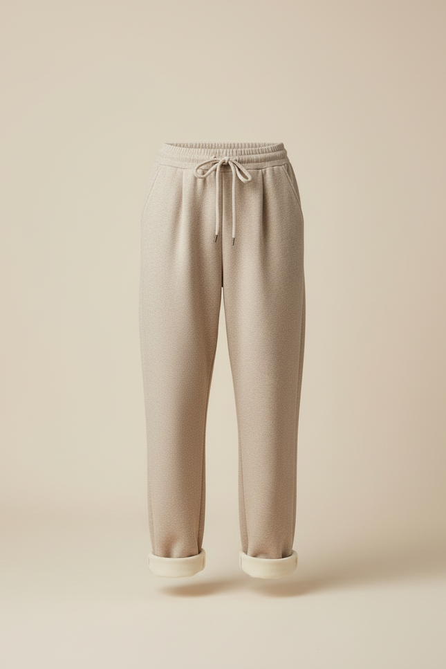 Pantalon Beige Ample Polaire Velours Décontracté Femme - Molleton - vue 3
