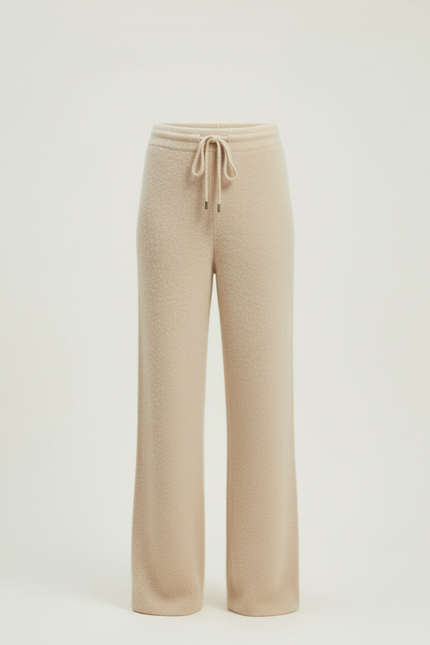 Pantalon Beige Femme Tricoté Ample Doux Confortable - Maille - vue 3